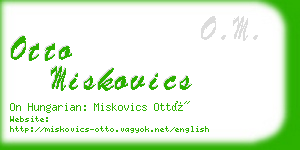 otto miskovics business card